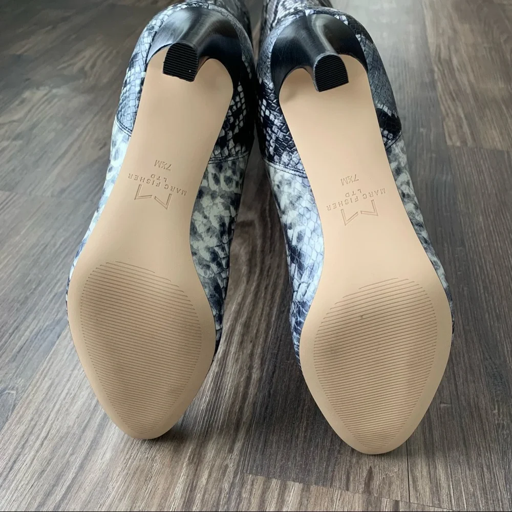 Marc Fisher NWT Zadia2 Animal Print Knee Heeled Boots - Picture 5 of 14